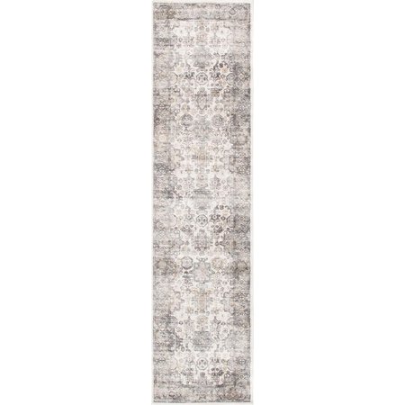 PASARGAD HOME 2 ft 6 in x 8 ft Amadeus Design Power Loom Runner Rug Ivory PRC1022IG 2.06x8